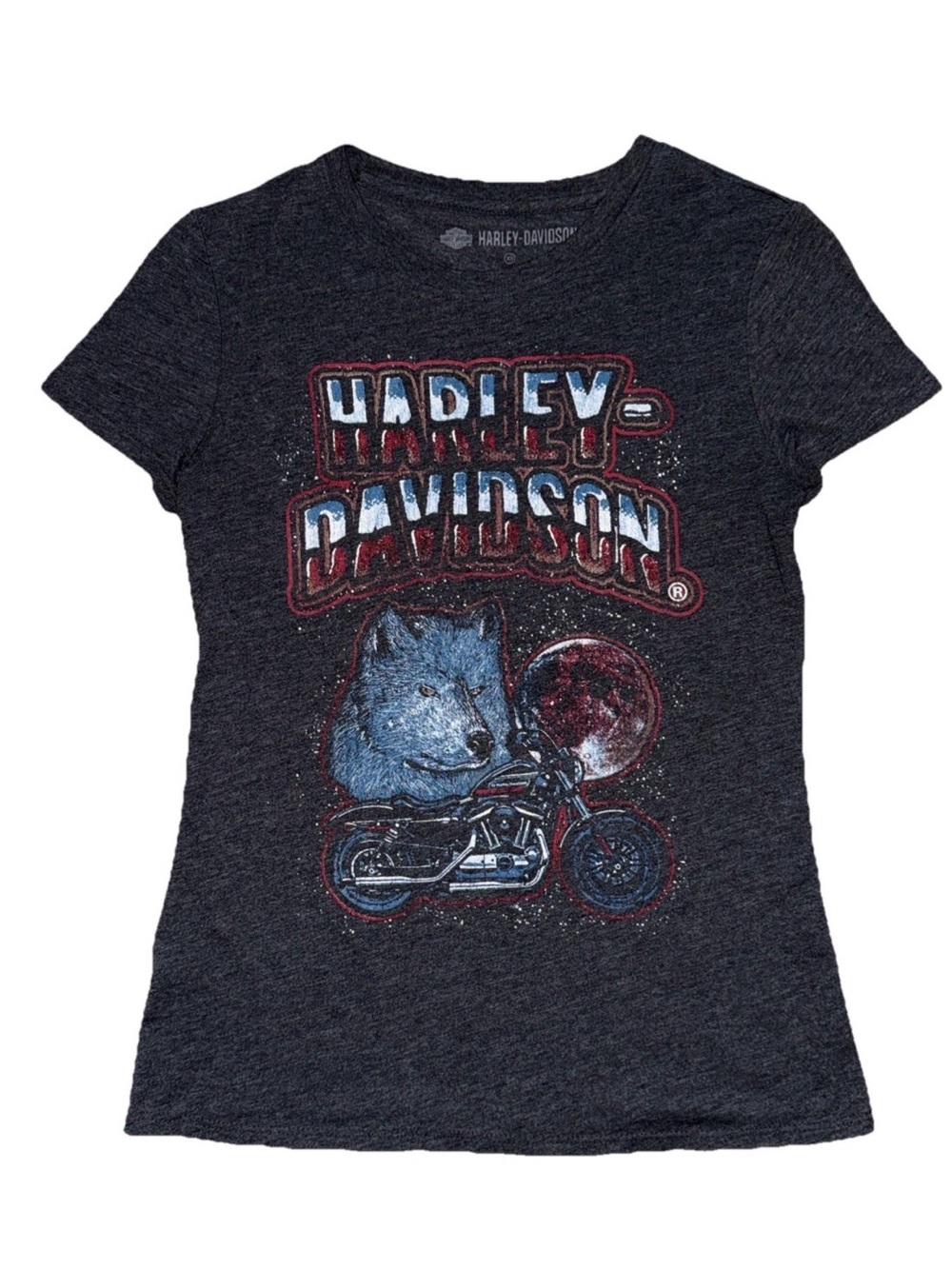 Harley-Davidson Women's Howl At The Moon T-Shirt Retro Graphic Tee XS NWOT